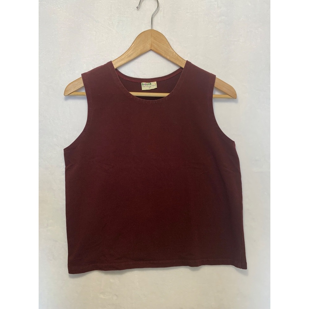 Boink Synthetic Shade Patch Women's SZ M Riding Tank Equestrian Marroon